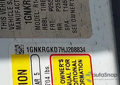 2017 Chevrolet Traverse 1Lt из США, поврежденный, VIN 1GNKRGKD7HJ208834